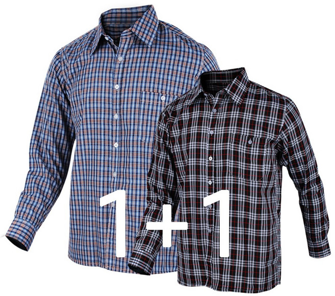 원플러스원 남성 긴팔등산셔츠 작업복 등산복 일상복 체크남방 6종 선택2벌