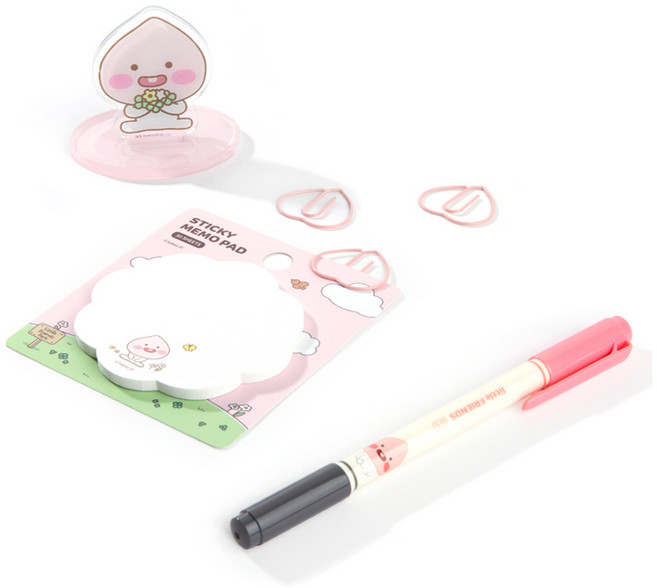 카카오프렌즈 메모지 점착메모지 꽃모양형태메모지, 1개, 어피치