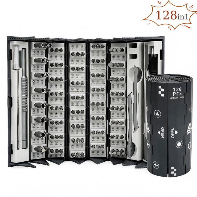 Shipshape 자석 정밀 드라이버 세트 128in1 십자 일자 미니 안경 시계 아이폰 별 나사 비트 컴퓨터 노트북, 1세트