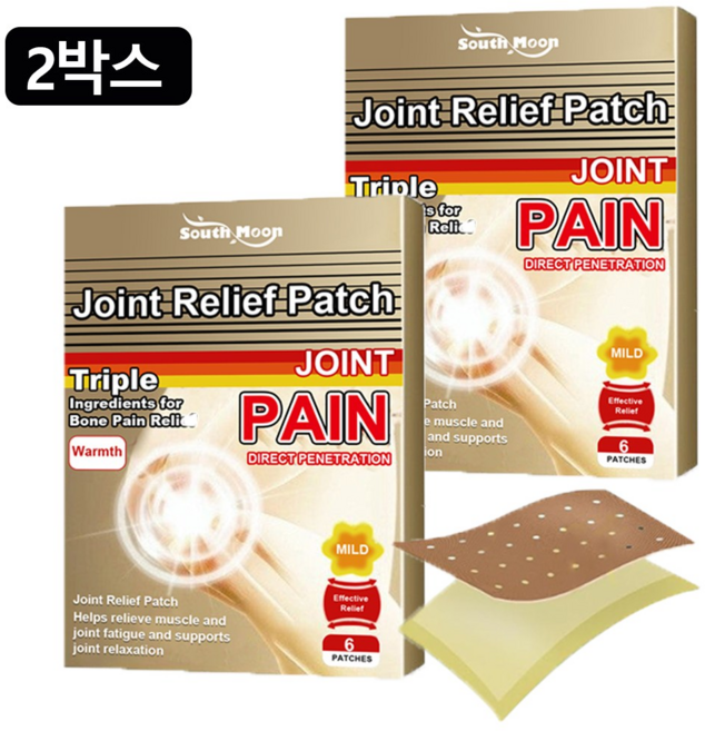 1+1 관절 완화 통기 케어 패치, 2박스, 6개입