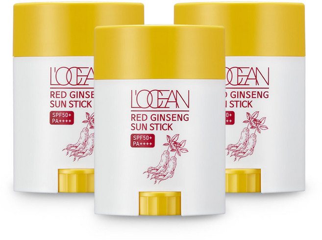 [3개입] 홍삼 선스틱 UV 디펜스 썬 스크린 스틱 선블록 SPF50+ PA++++, 3개, 20g