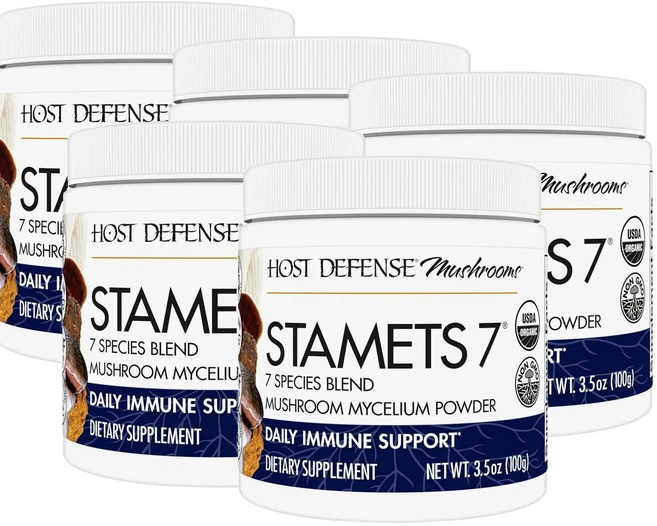 호스트 디펜스 스타메츠 7 머쉬룸 버섯 파우더 Host Defense Stamets 7 Mushroom Powder, 5개, 100g - 쿠팡