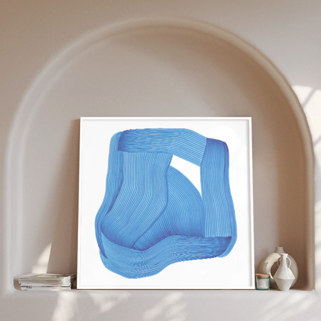 하루애디자인 로낭부홀렉 추상화 포스터 인테리어 그림 스카이블루, 로낭 부홀렉 - 스카이블루, 3번 우드