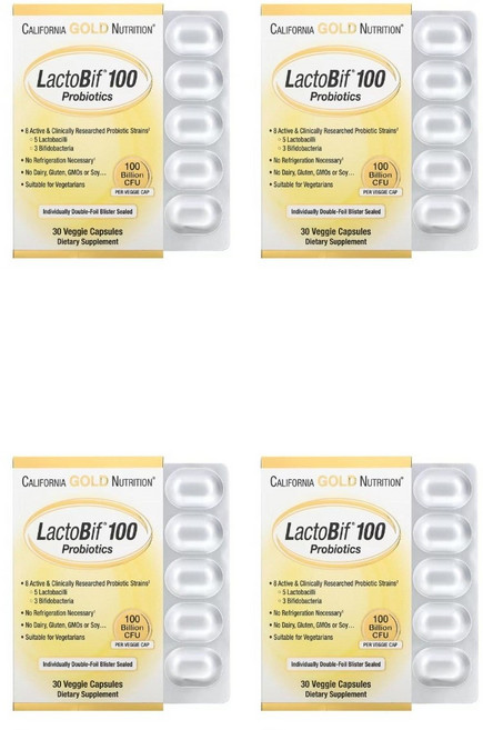캘리포니아 골드 뉴트리션 락토비프 1000억 30정, 4개