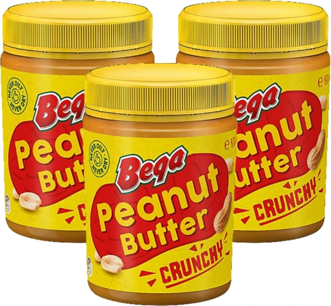 호주 베가 피넛버터 땅콩버터 땅콩잼 크런치 Bega Peanut Butter Crunchy 470g, 3개 - 쿠팡