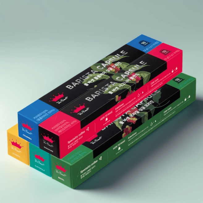 폴바셋 네스프레소 호환 캡슐커피 5종 혼합 (맛별1팩씩) 10개입 5개 크리스마스 연말 송년회 가족 사무실 학교 교회 과자 세트, 10