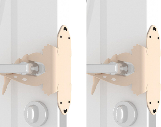 정품 [1+1] 문이 닫히는 문쾅 소음 충격 방지 실리콘 커버2p, 베이지+베이지, 1개