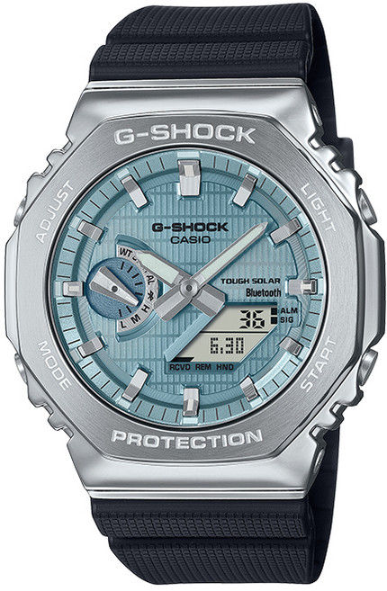 G-SHOCK 지샥 GBM-2100A-1A2 지얄오크 터프솔라 메탈 우레탄밴드 스카이