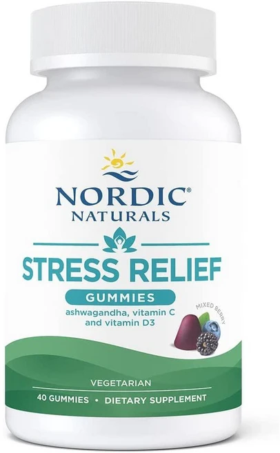 (1+1)노르딕 네츄럴스 스트레스 완화 구미젤리 혼합 베리 맛 40개, 2개, 40정 - 쿠팡