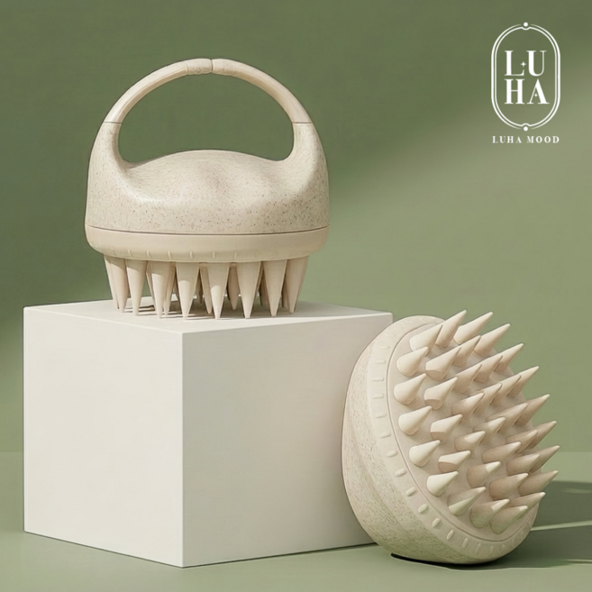 루하무드 두피청정 마사지기 샴푸브러쉬, 1개, 베이지