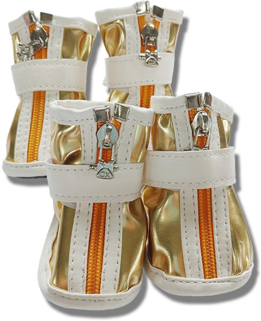 pat 강아지 외출 산책용 슈즈 미끄럼방지 부츠 신발, 1세트, 골드