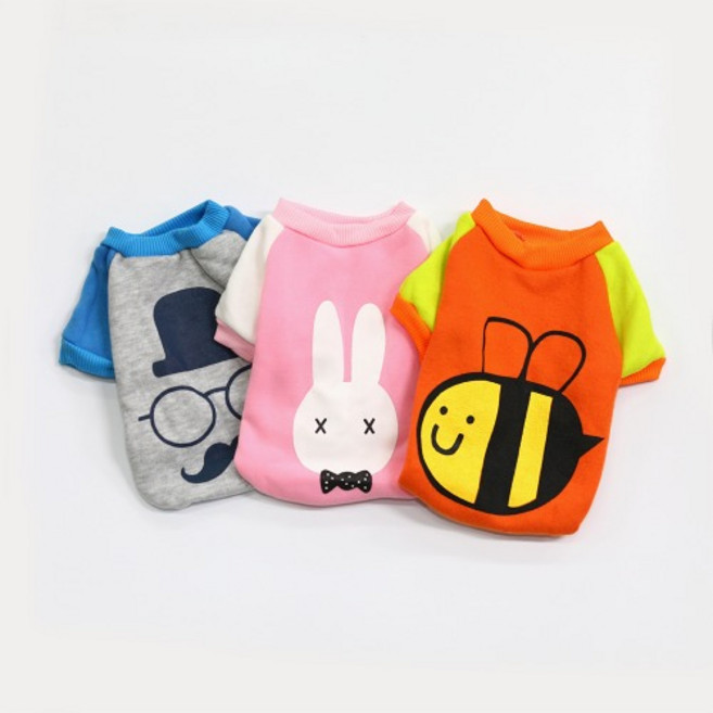 기모 강아지 맨투맨 애견의류 강아지옷, 1개, 핑크토끼