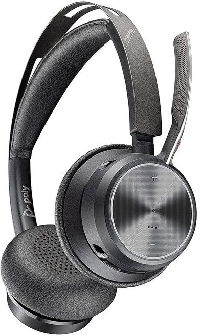 폴리 보이저 포커스 2 UC USB A 셋(스탠드 ) 붐 마이크 블루투스 스테레오 셋 PC/Mac 호환 액티브 노이즈 캔슬링 팀( ) 등과 함께 작동, USB A Bluetooth Adapter, 3 set Charge Stand