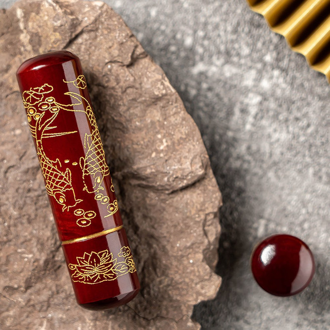 매드스탬프 고급 인감 제작 수제 6푼 도장, 흑룡체(한문), 1개, 대추카슈 잉어