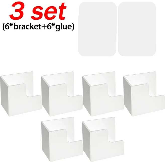 2-10pcs 전자 무게 저울 보관 브래킷 조직 접착 벽 마운트 주최자 랙 홈 침실 홀더, 08 white-3pair