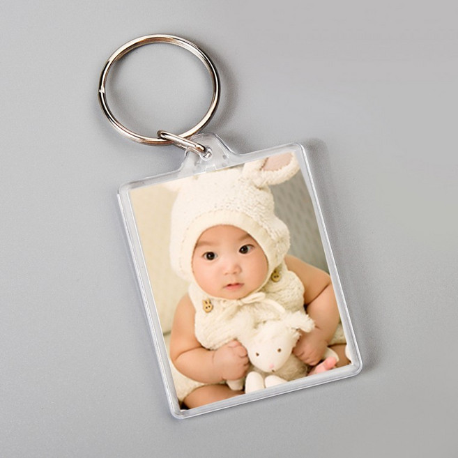 아크릴 액자 키링 사진 홀더 사각 4x5cm, 1개