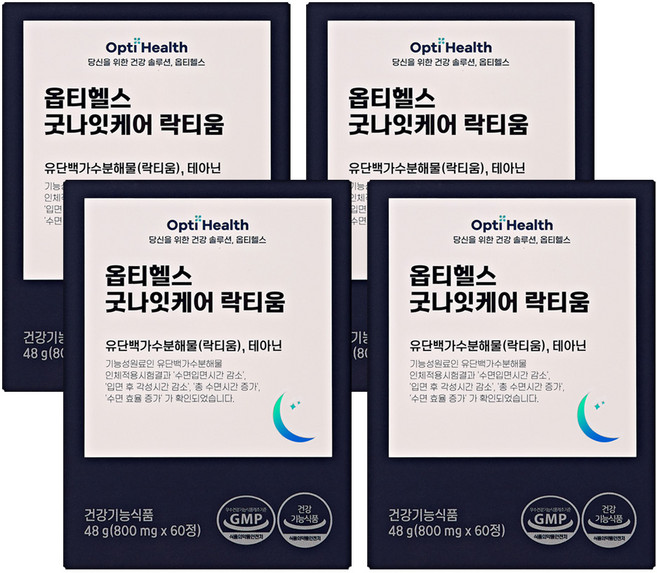 옵티헬스 굿나잇케어 락티움 영양제, 60정, 4개