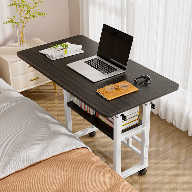 Kipnos 높이조절 이동식 2단 사이드테이블 쇼파테이블 보조테이블 쇼파사이드테이블 소파테이블 미니테이블 티테이블 커피테이블 이동식침대테이블 간이테이블, 블랙