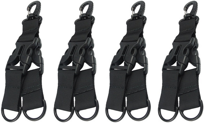 카라비너 캠핑고리 타프 텐트 삼각버클 고정버클 물병고리 고정집게 흡착판 로프라쳇, CAMP 34(4개입)