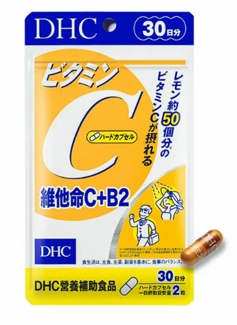 DHC 維他命C+B2 營養補助食品 相當於50顆檸檬維他命C, 1個, 60顆