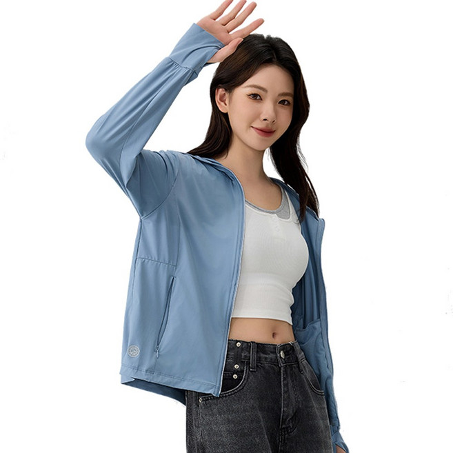 NVDO-男女同款-升級冰凍感黑膠連帽防曬外套(F157)