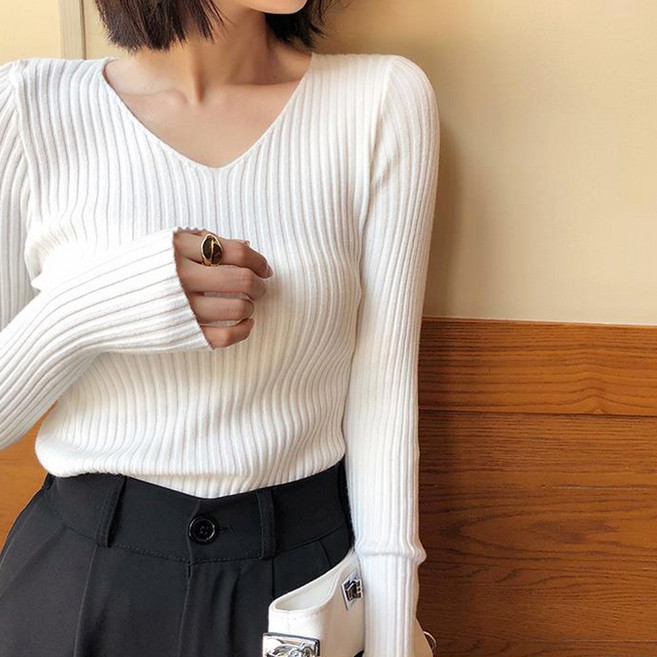 메이킹유 JY1056골지V넥니트