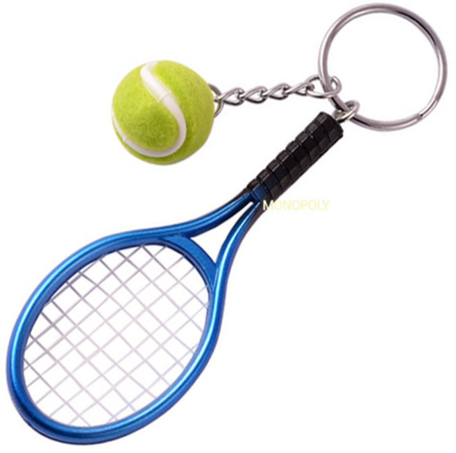 테니스공 라켓 가방 열쇠고리 동호회 기념품 키홀더, 보라, 1개
