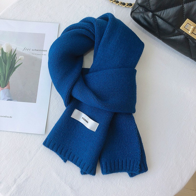 루나핏 남녀공용 퍼스널컬러 기본 무지 단색 니트 목도리 머플러