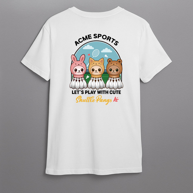 애크미 배드민턴티셔츠 셔틀팡스 라운드티셔츠 배드민턴