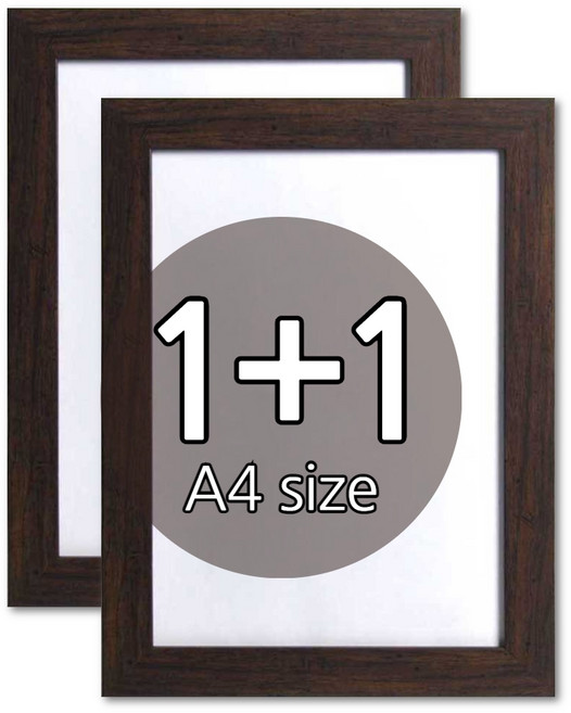 1+1 클래식브라운 액자 A4 사이즈 등록증 자격증 상장 세트, 브라운, 2개