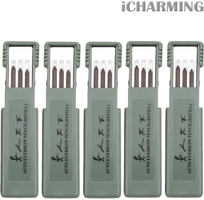 차밍 여인천하 오토 아이브로우 펜슬 리필5개 (심3개입), 4흑갈색, 5개