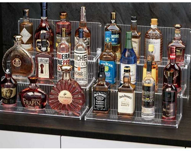 조니워커 블루라벨 보관 디스플레이 데스크탑 전시 6단 수납선반, 1개, 3단 소형 와인랙 2개 SF274MN