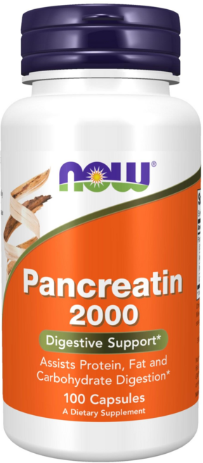 NOW Foods 胰酶膠囊 2000mg, 100顆, 1個