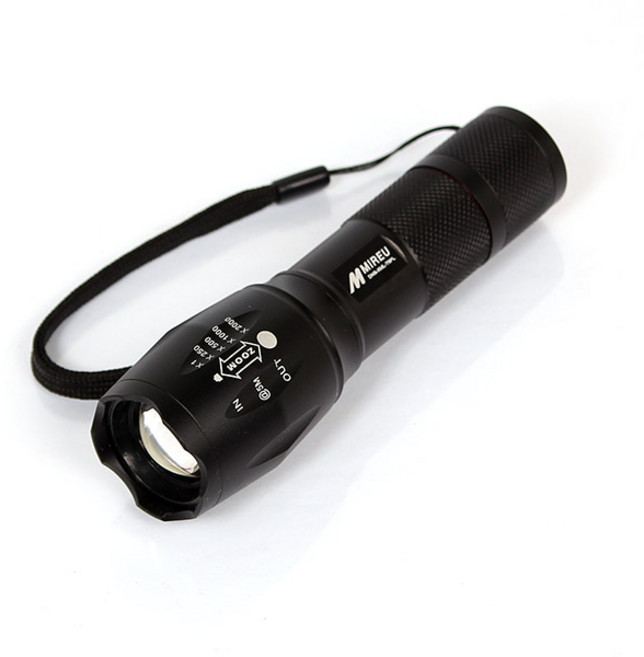 MIREU LED 줌 라이트 손전등 DNS-XML-T6PL, 블랙, 1개