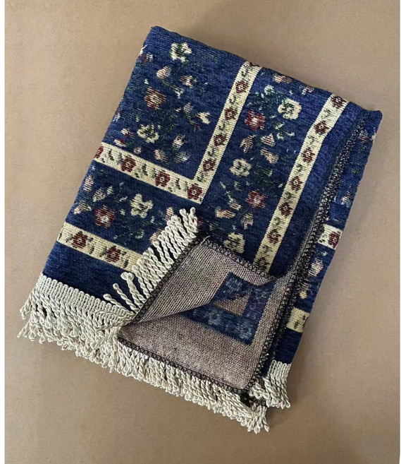 이슬람 집 태슬 거실 장식 기도 70x110cm 무슬림 빈티지 무릎 패턴 및 러그 높이 이드 러그 카펫 폴리 매트, 70cmX110cm, Dark blue
