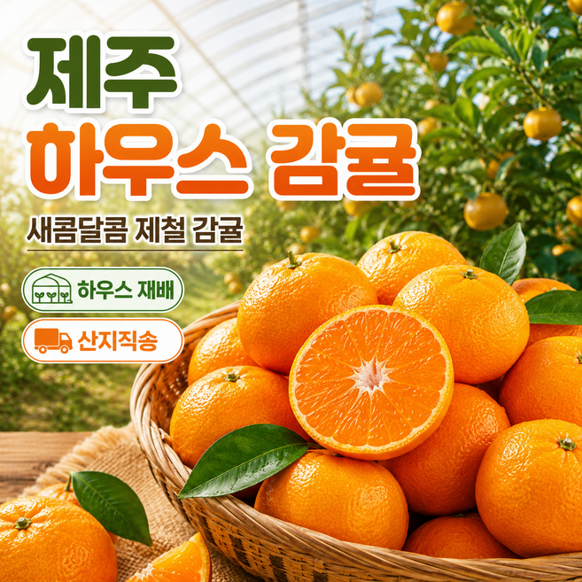 [50박스한정] 제주 하우스 감귤 산지직송 새콤달콤 제철 귤 가정용, 1박스, 5kg 중품 (M-L)