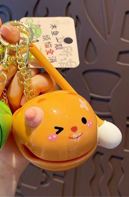 佛系木魚鑰匙扣 解壓玩具 書包掛件, 如圖所示, 1個