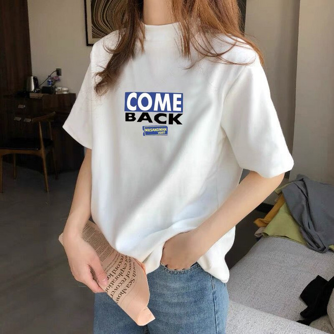 여성 반목 폴라 반팔 티셔츠 봄 여름 루즈핏 캐주얼 상의 하이넥 시크 이너 반팔티 슬림핏 반폴라티 WMY