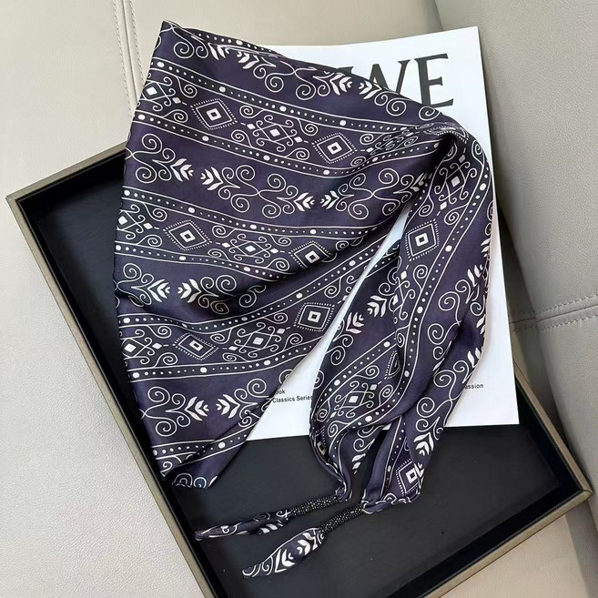 봄 여름 가을 삼각형 스카프 부드러운 새틴실크 스카프 SH1898