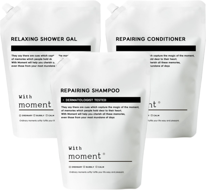 위드모먼트 대용량 샴푸+바디워시+린스 업소용 리필용 호텔 펜션 게스트하우스 사우나 2L 3종 기획세트, 1개