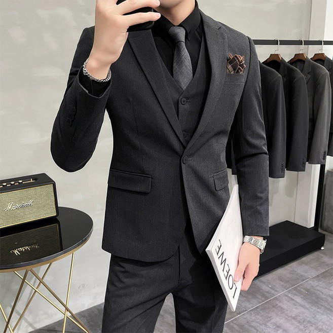 메이리앤 남자 정장 세트 3피스 자켓 상의 조끼 바지 수트 셋업