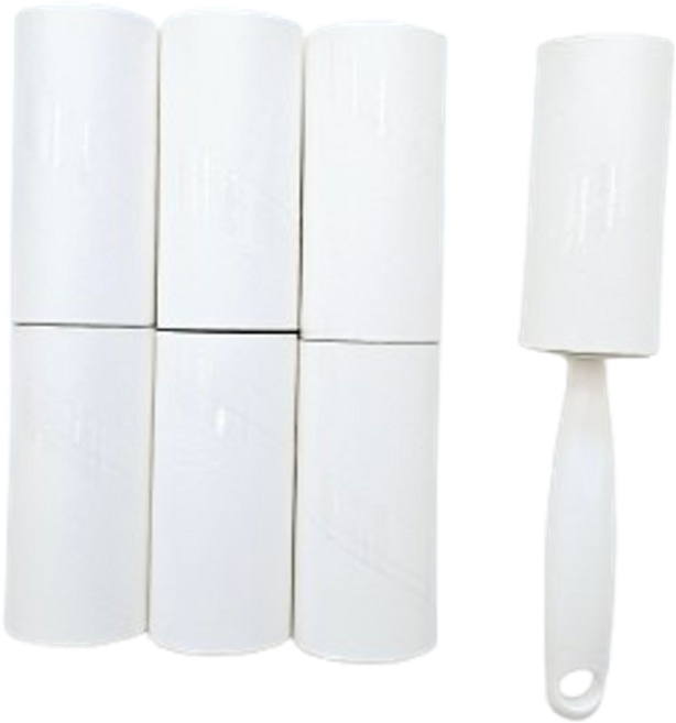 수논 테이프클리너 사선컷팅 돌돌이 찍찍이 본체 1개+리필형테이프 6개, 화이트, 1세트