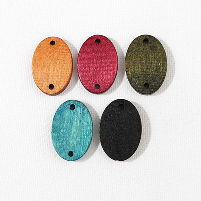 비즈아이 [5847]우드 타원 양구멍 21x14mm 1개