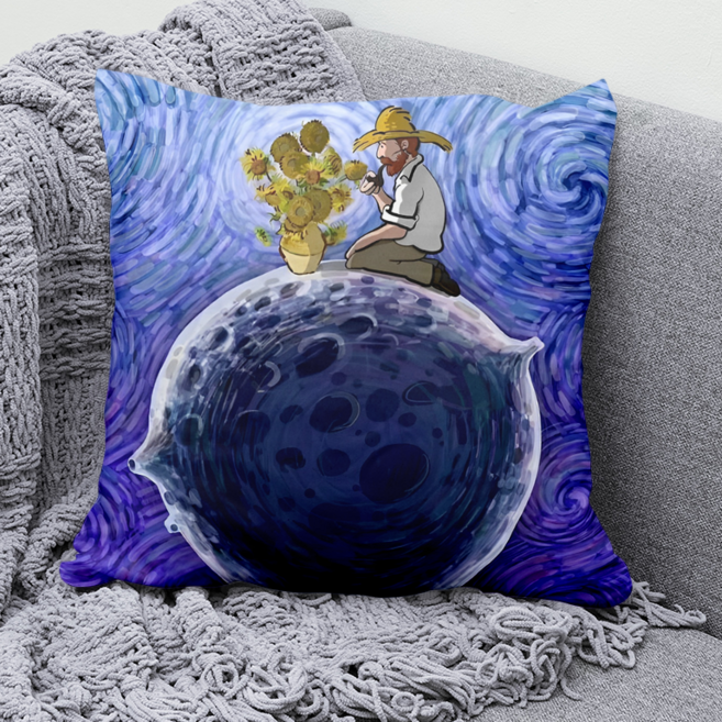 빈센트 반 고흐 별밤 일러스트 사각쿠션 양면소파쿠션 솜포함 영감 감성 예술 힐링 거실 사무실 침실 장식 세탁편리 방꾸미기 선물용 포근함 인테리어, 고흐풍의 명화-21, 50 x 50CM 솜포함 양면쿠션