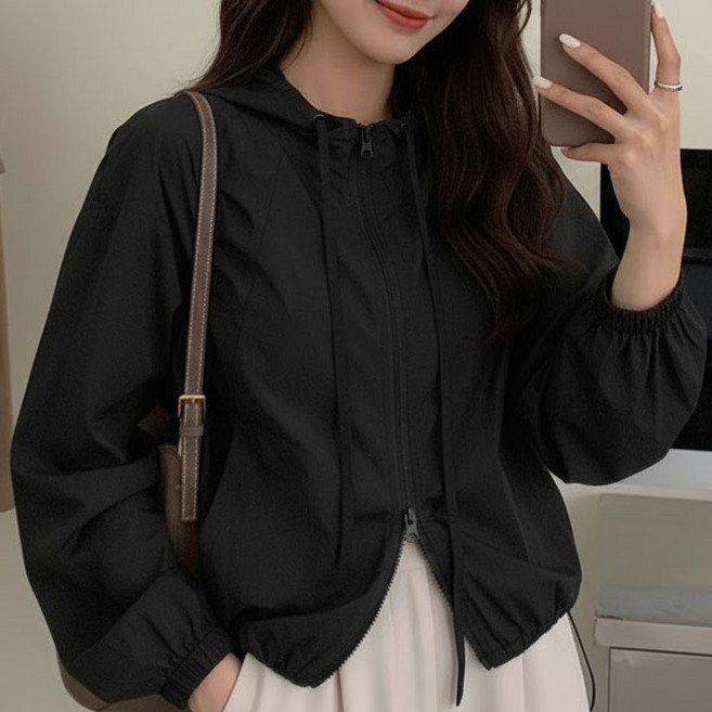 히트그램 간절기 바스락 바람막이 초경량 집업후드