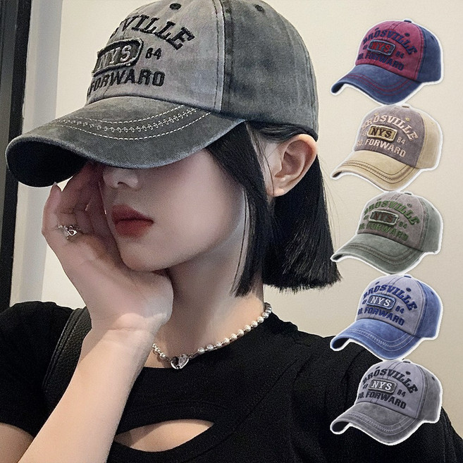 미다미 브로스빌 투톤 포인트 워싱 남녀공용 볼캡 (5컬러)