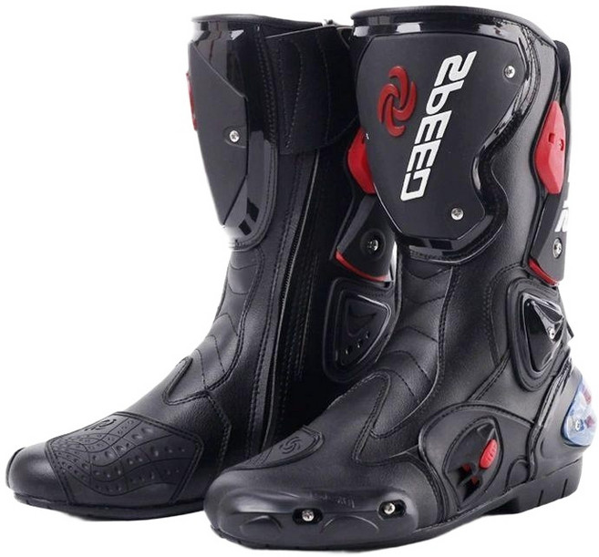 바이크 오토바이 라이딩 부츠 남성용 레이싱 사계절, 43, A09003 레드