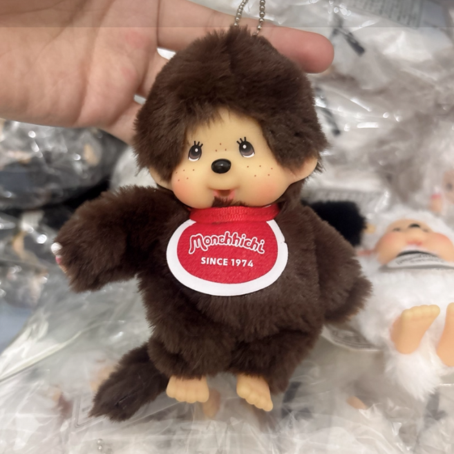 몬치치 키링15cm 마카롱 보딩 캐릭터 커플 서있는 모습이 장난감 인형으로 변신했다, 갈색, 1개