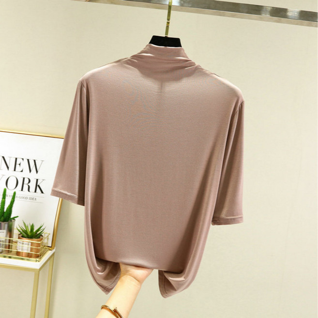 여성 모달 목폴라 5부 이너 티셔츠 12가지 컬러 빅사이즈