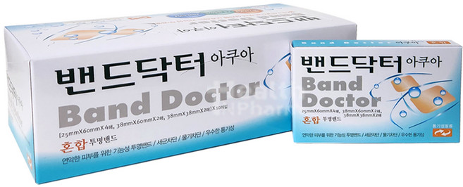 밴드닥터 아쿠아 투명밴드 혼합 10p, 10개, 10개입